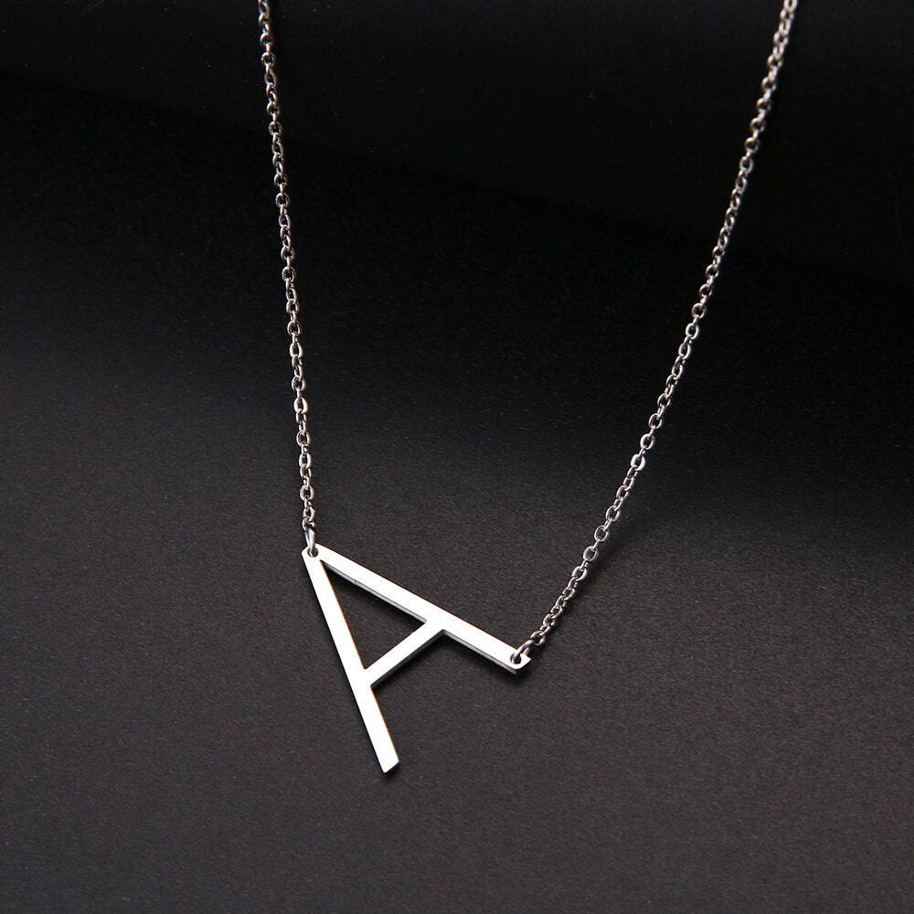 Large Letter Pendant Necklace