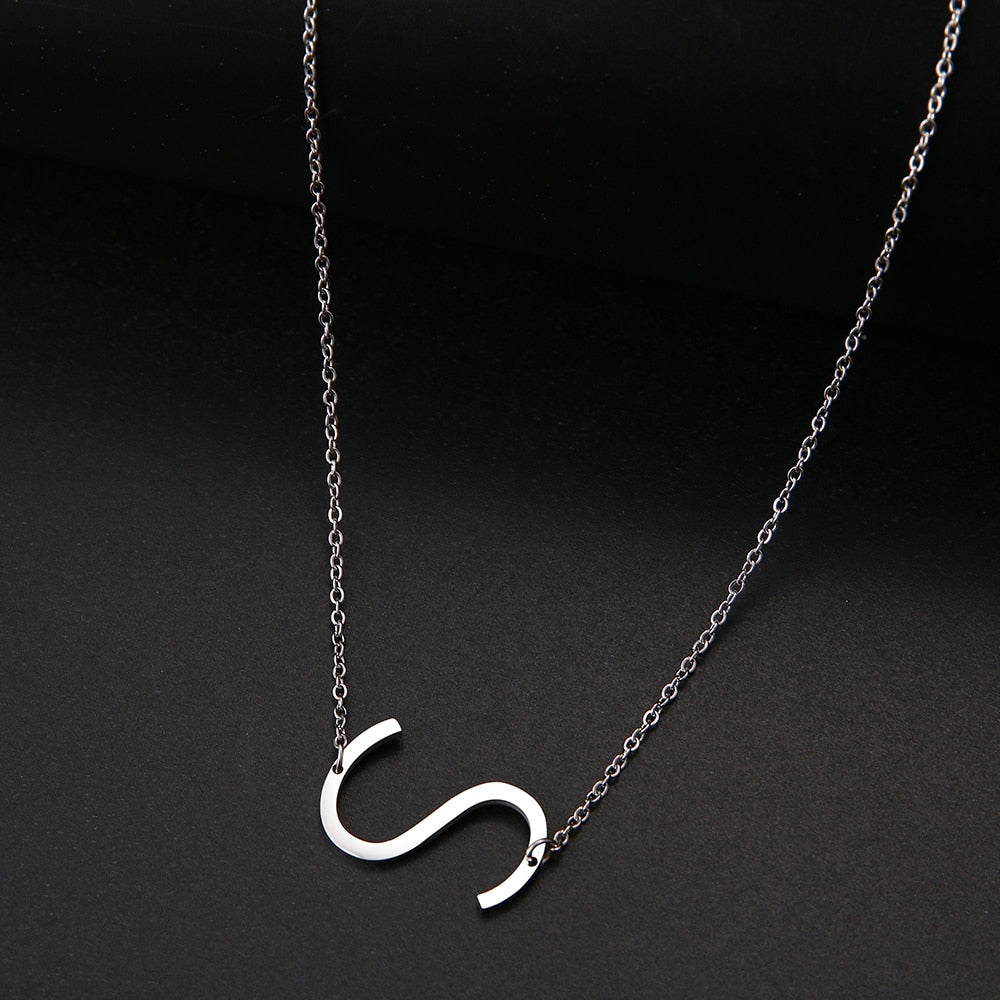 Large Letter Pendant Necklace