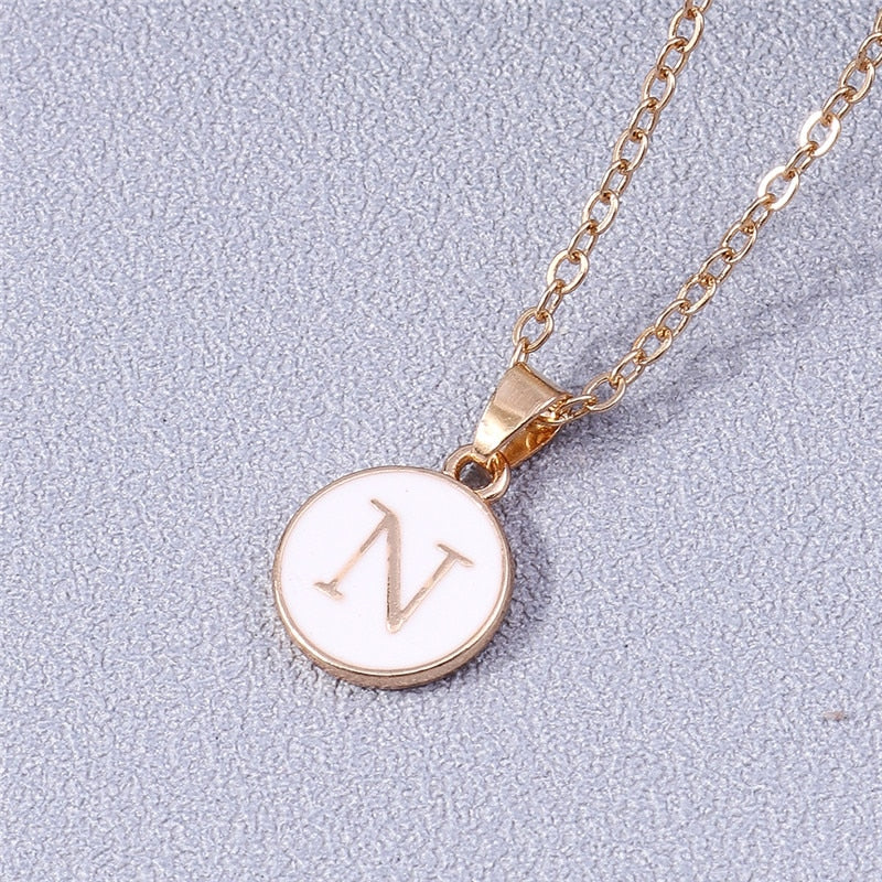 Personalised Enamel Initial Pendant Necklace