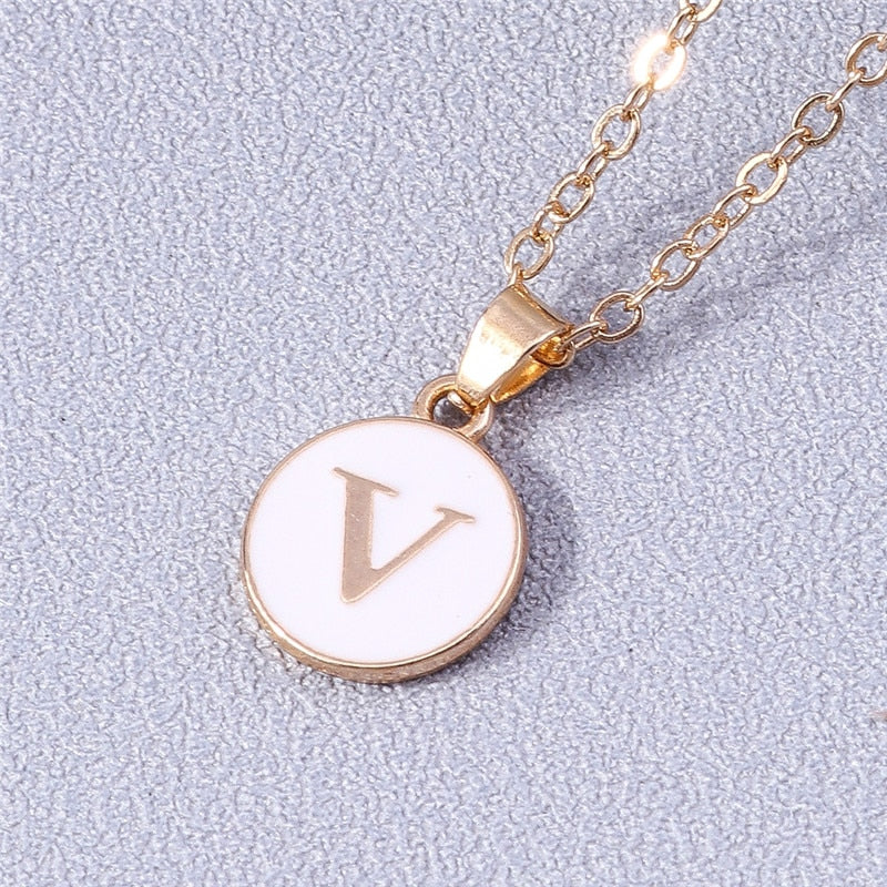 Personalised Enamel Initial Pendant Necklace