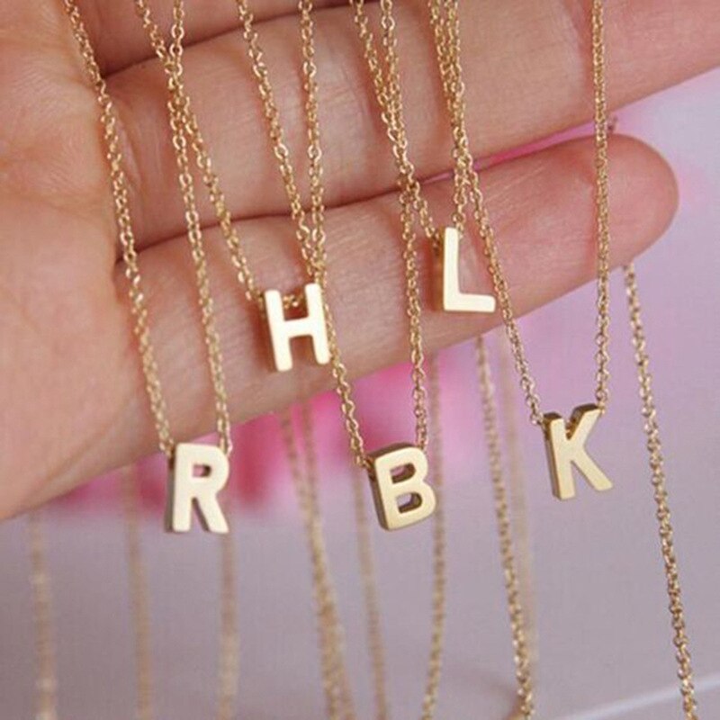 Small Letter Charm Necklace