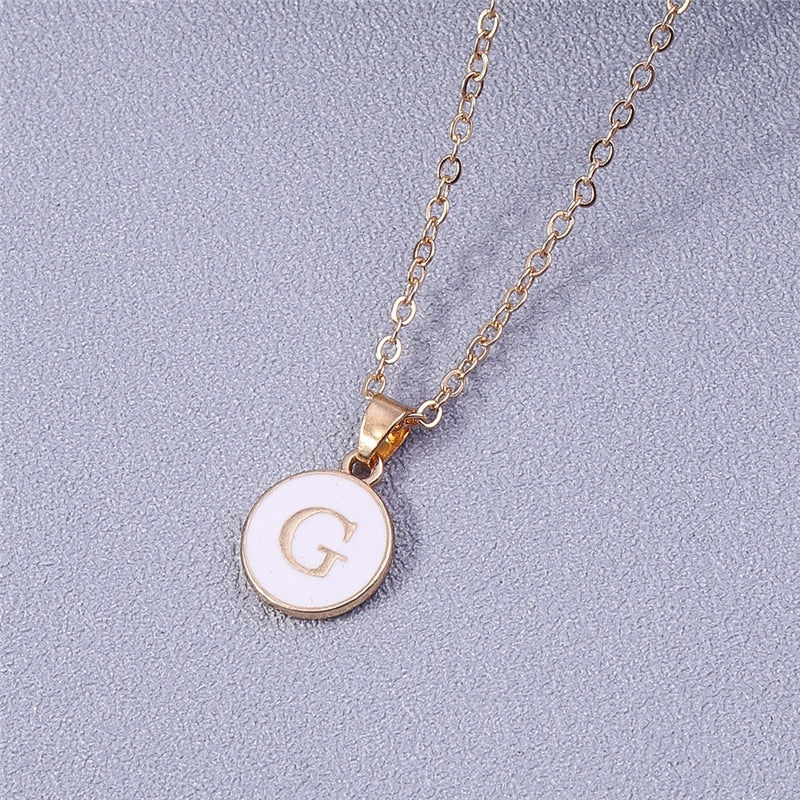 Personalised Enamel Initial Pendant Necklace