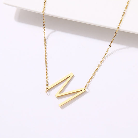 Large Letter Pendant Necklace